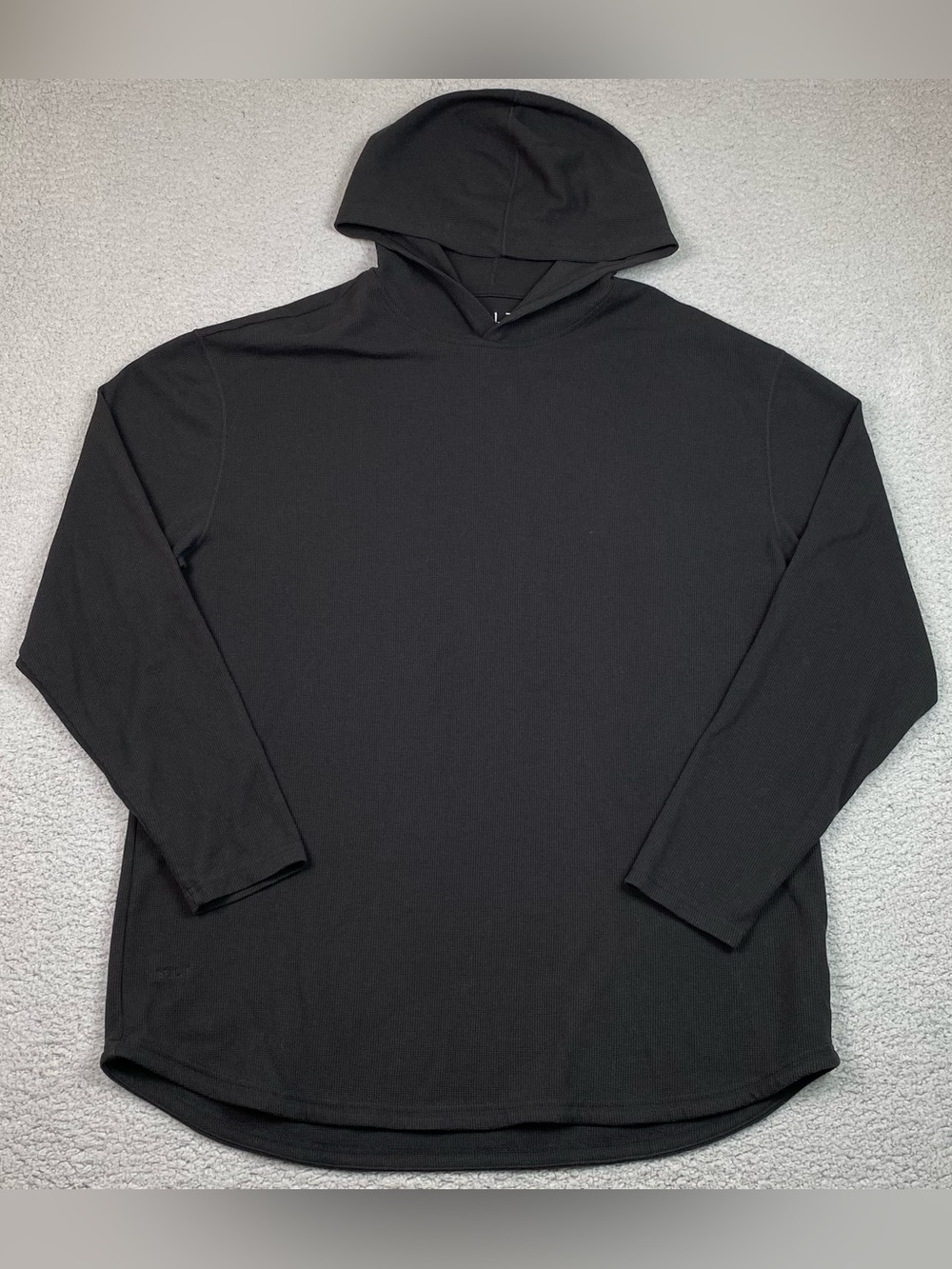 BYLT Thermal Hoodie Men's Size XXL Black Waffle Knit Drop Cut Stretch Sweatshirt